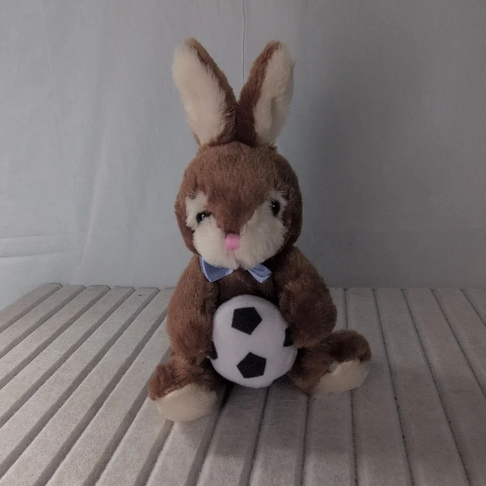 Dan Dee Collector Rabbit Plush Medium 8-10 in with Soccer Ball